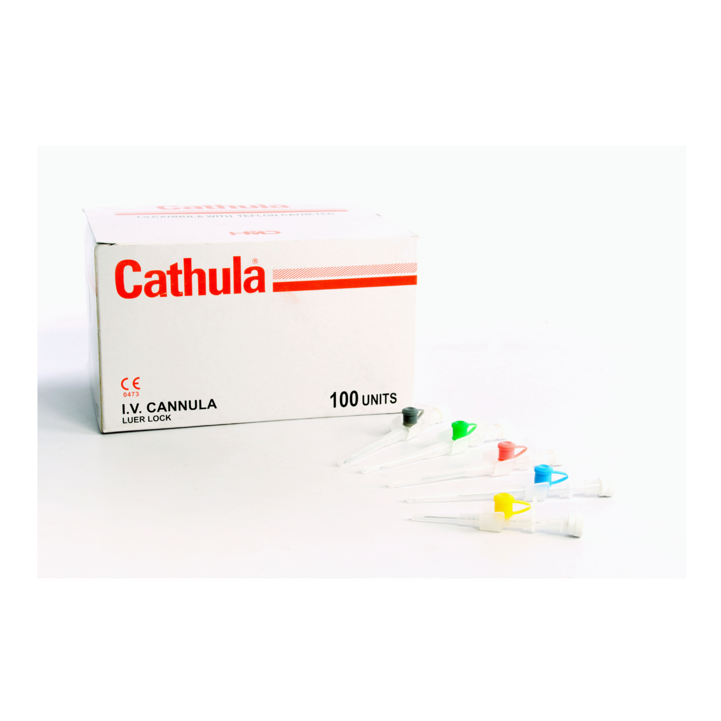 Cathula I.V Cannula with Injection Port with Wings - Intravenous cannula with wings and injection port for medical applications.