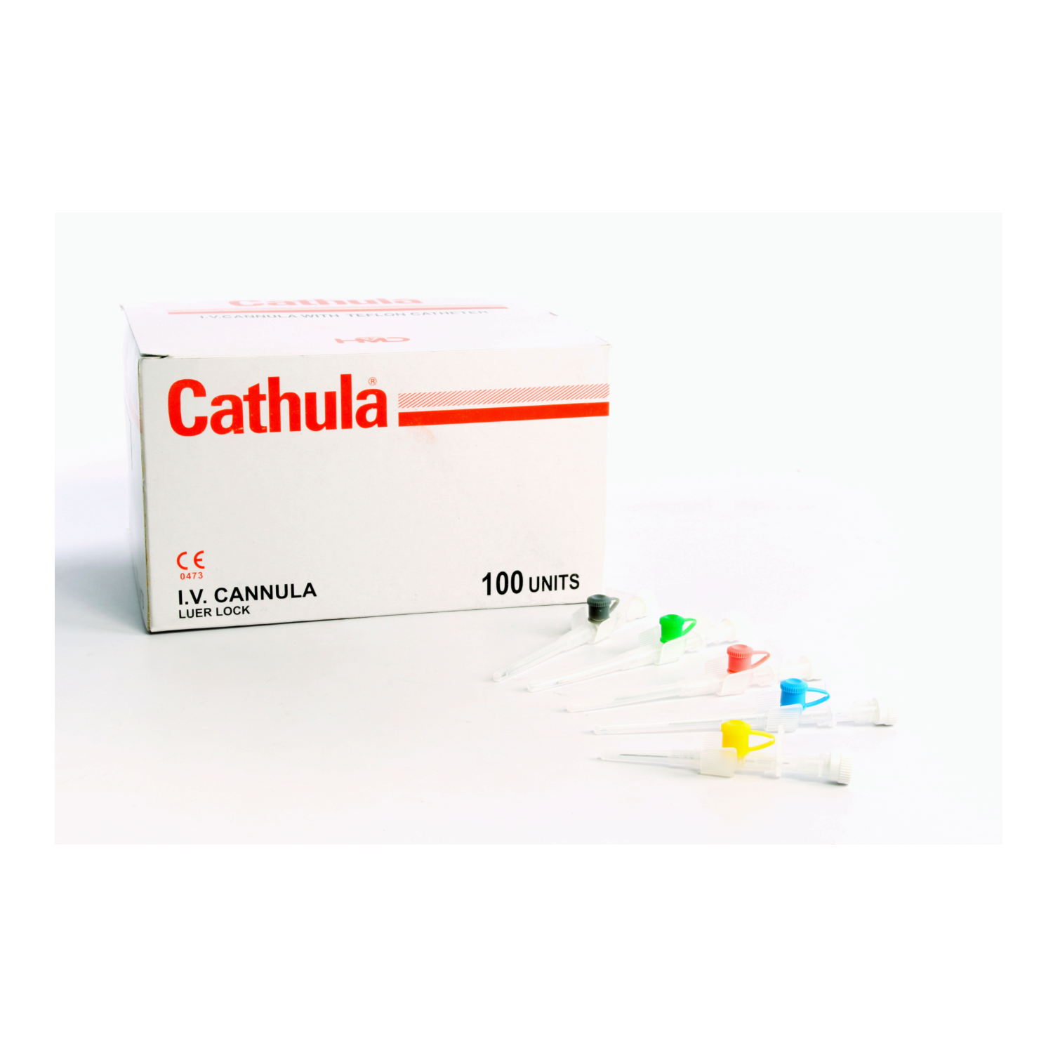 Cathula I.V Cannula with Injection Port with Wings - Intravenous cannula with wings and injection port for medical applications.