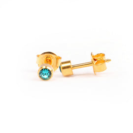 Homebrand Blue Zircon Birthstone Ear Stud