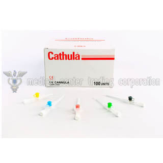 Cathula I.V Cannula with Injection Port with Wings - Intravenous cannula with wings and injection port for medical applications.