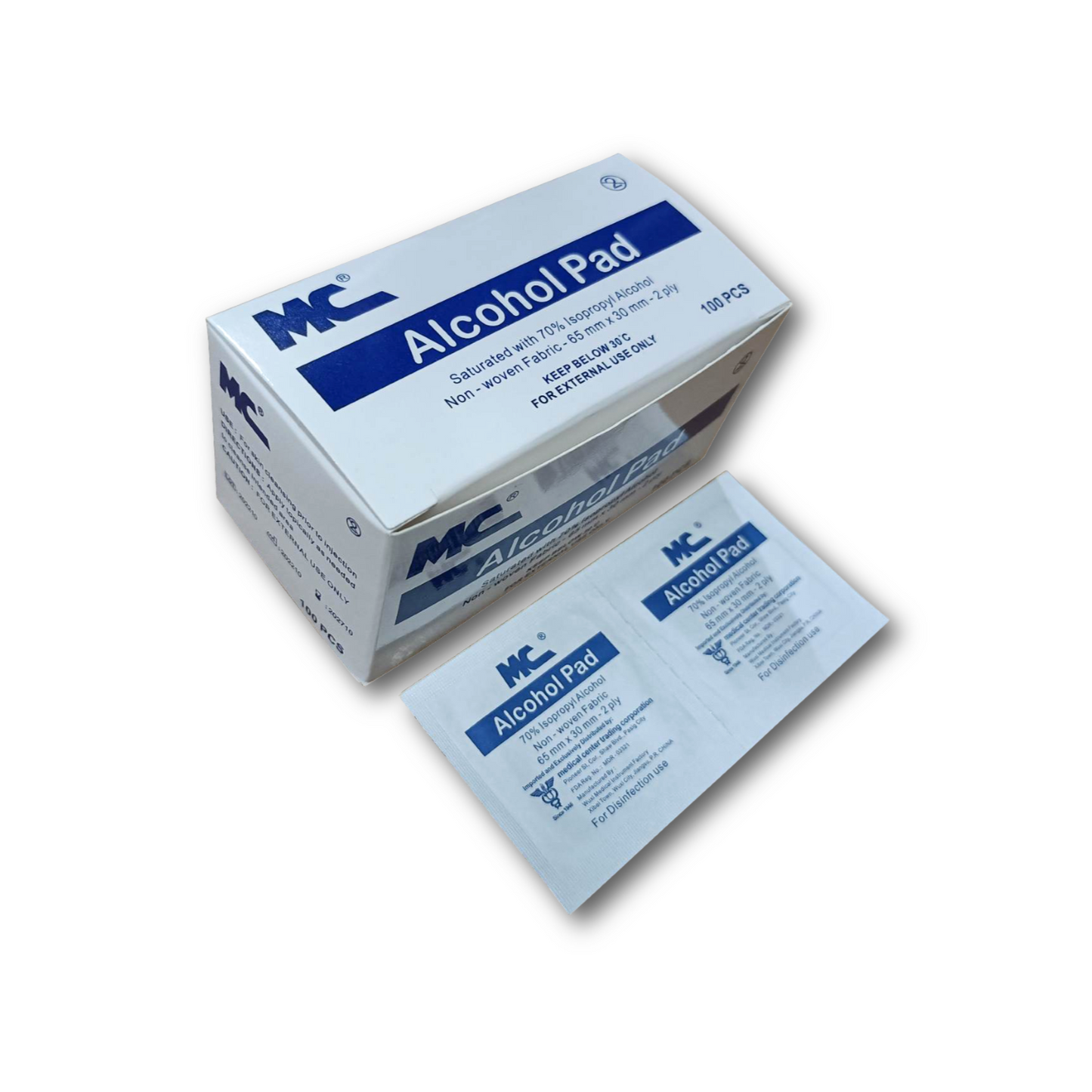 MC Alcohol Prep Pad - Medical alcohol swab for disinfection.