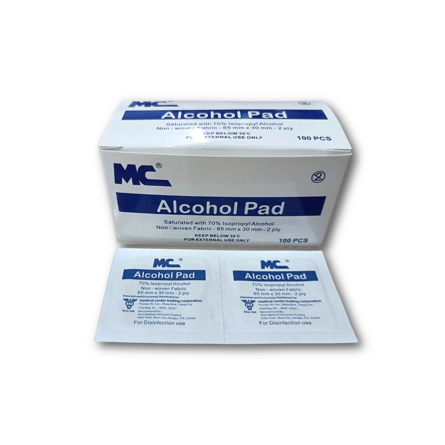 MC Alcohol Prep Pad - Medical alcohol swab for disinfection.