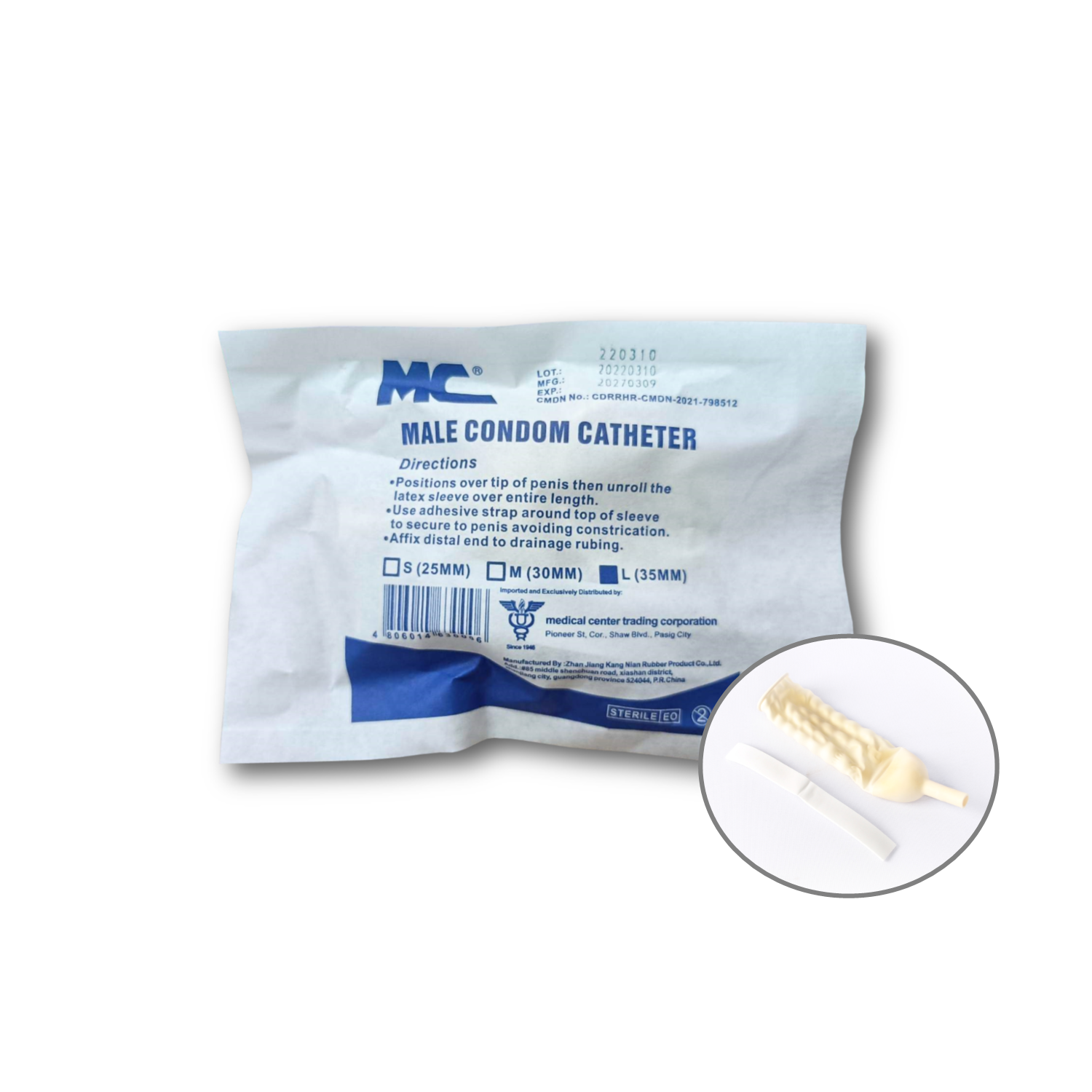 MC Condom Catheter - Catheter for male urinary collection.