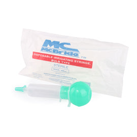 McBride Disposable Irrigating Syringe Bulb type Sterile 60mL - Sterile bulb-type syringe, 60mL.