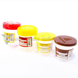 Meridian Specimen Containers - Specimen container used for collecting urine and fecal samples.