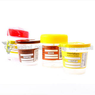 Meridian Specimen Containers - Specimen container used for collecting urine and fecal samples.