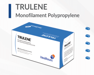 TRULENE® Monofilament Polypropylene Sterile Non-absorbable Surgical Suture, Sterilized Surgical Needled Suture (Blue)