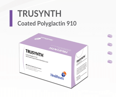 TRUSYNTH® Braided and Coated Polyglactin 910 Sterile Synthetic Absorbable Surgical Suture, Sterilized Surgical Needled Suture (Violet)