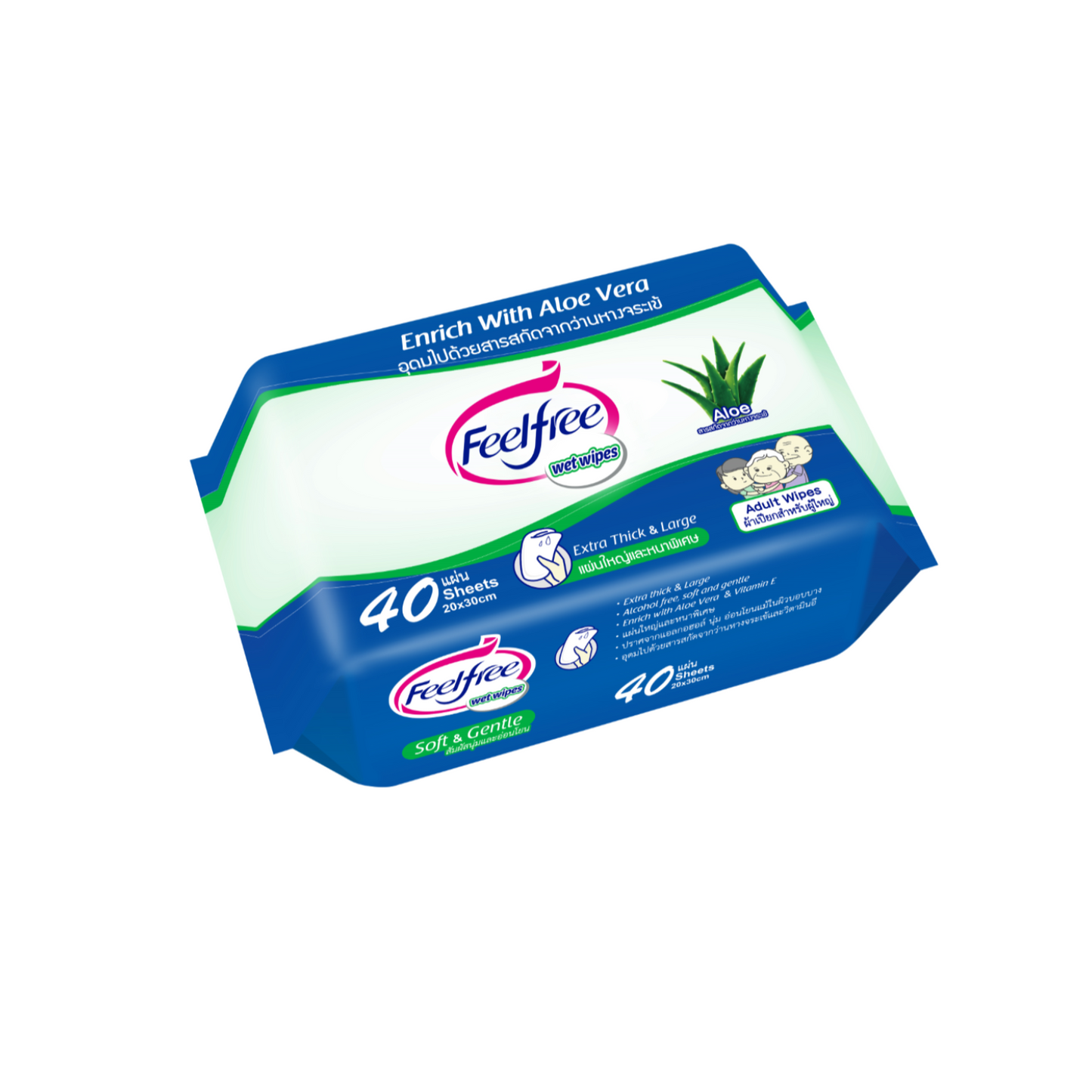 Feel Free Adult Wet wipes with Aloe Vera