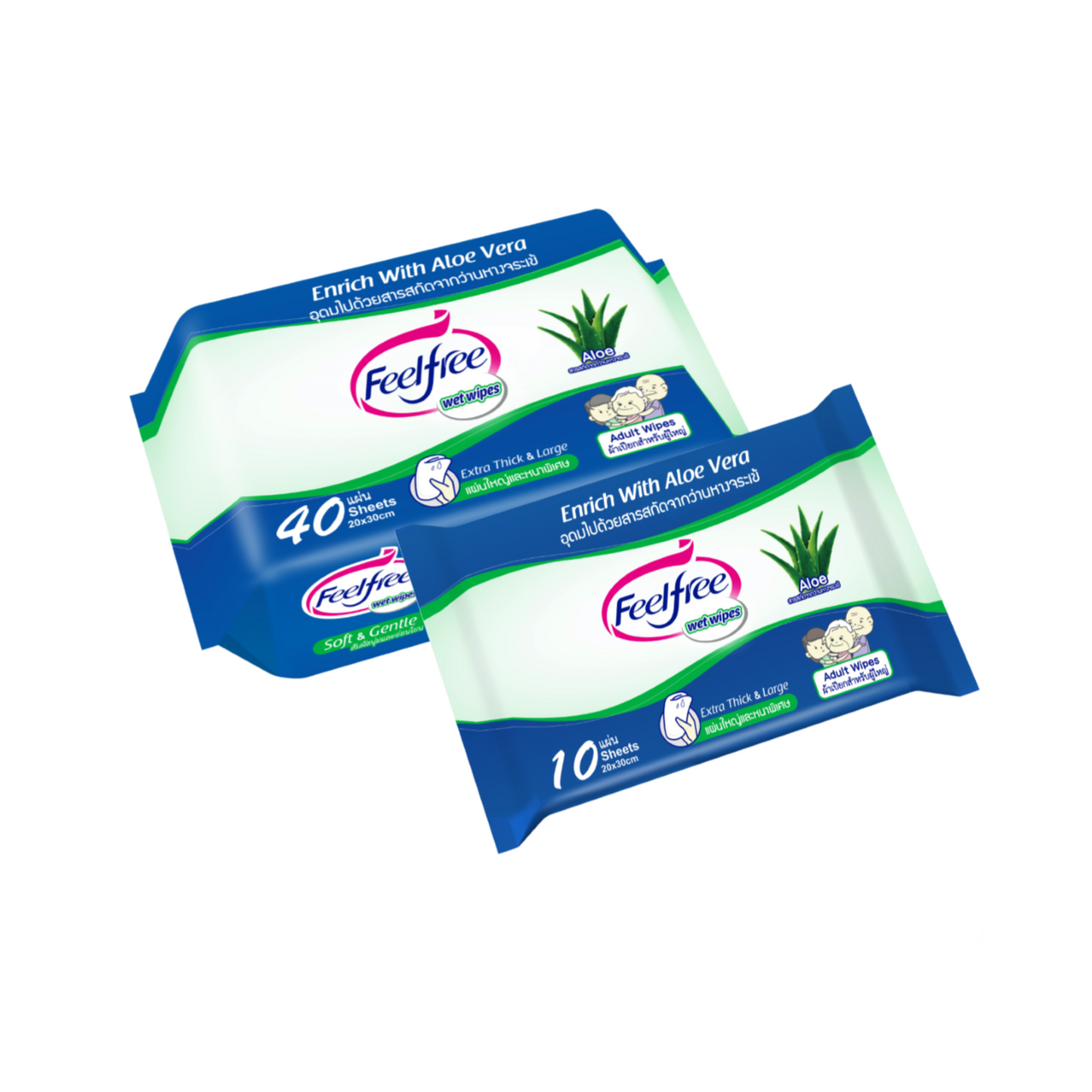Feel Free Adult Wet wipes with Aloe Vera