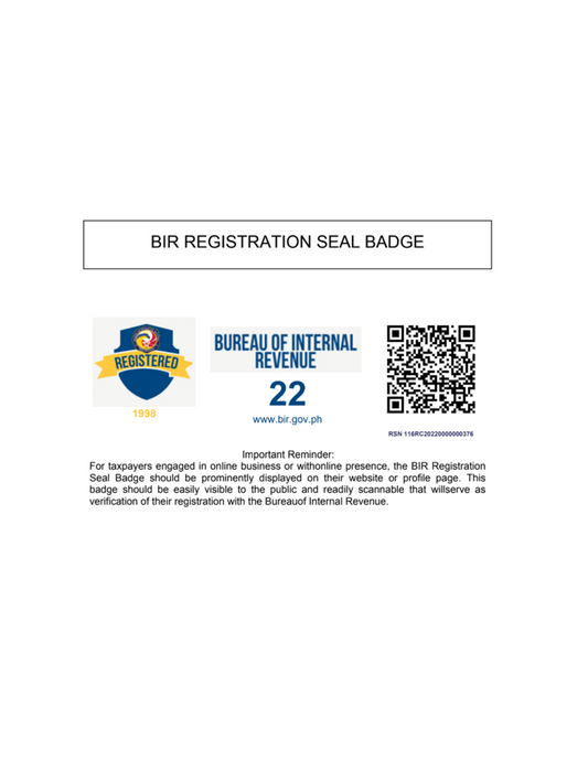 BIR REGISTRATION SEAL BADGE