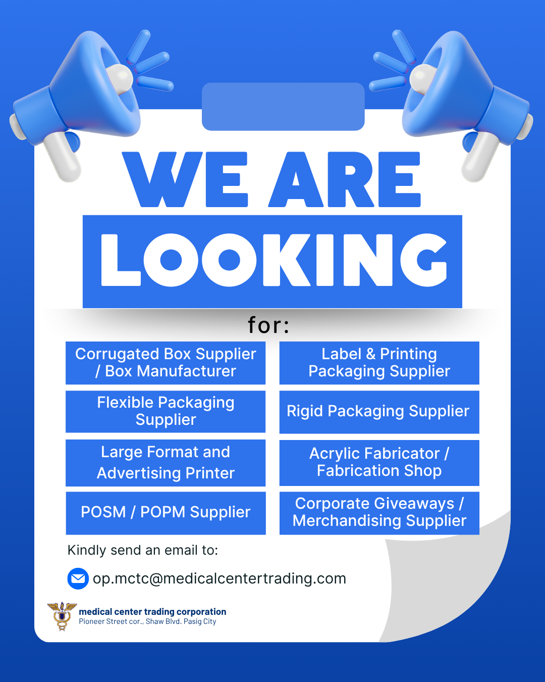 We are Looking for Supplier.