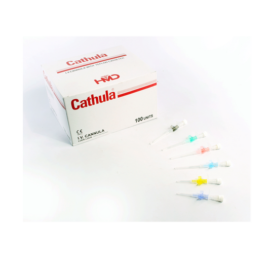 Cathula I.V Cannula - Winged intravenous cannula without injection port.