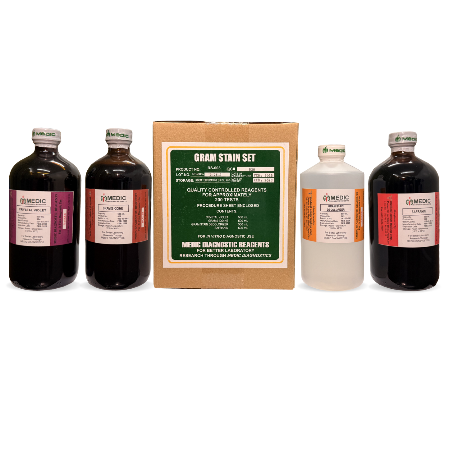 MEDIC, Gram Stain Set 200 Test