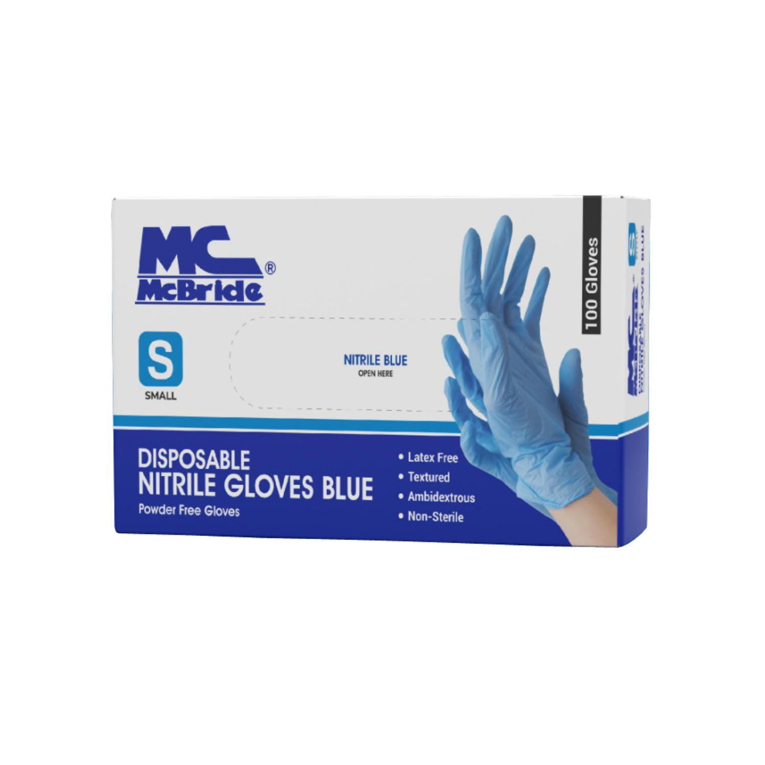 McBride Nitrile Gloves Powder Free* - Powder-free nitrile gloves for medical use (small).