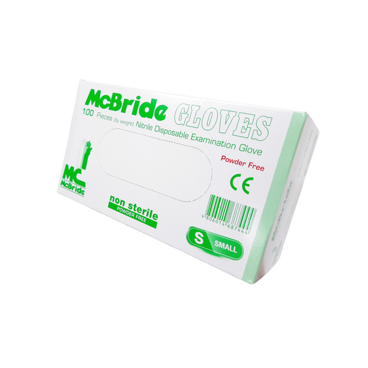 McBride Nitrile Gloves Powder Free - Powder-free nitrile gloves for medical use.