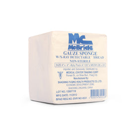 McBride Gauze Sponge - Sterile medical gauze sponge for wound dressing.