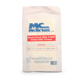 McBride Gauze Swabs - Sterile medical gauze pads for wound dressing and care.