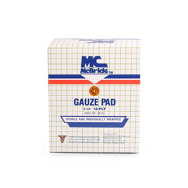 McBride Gauze Pads - Sterile gauze pads for wound care.