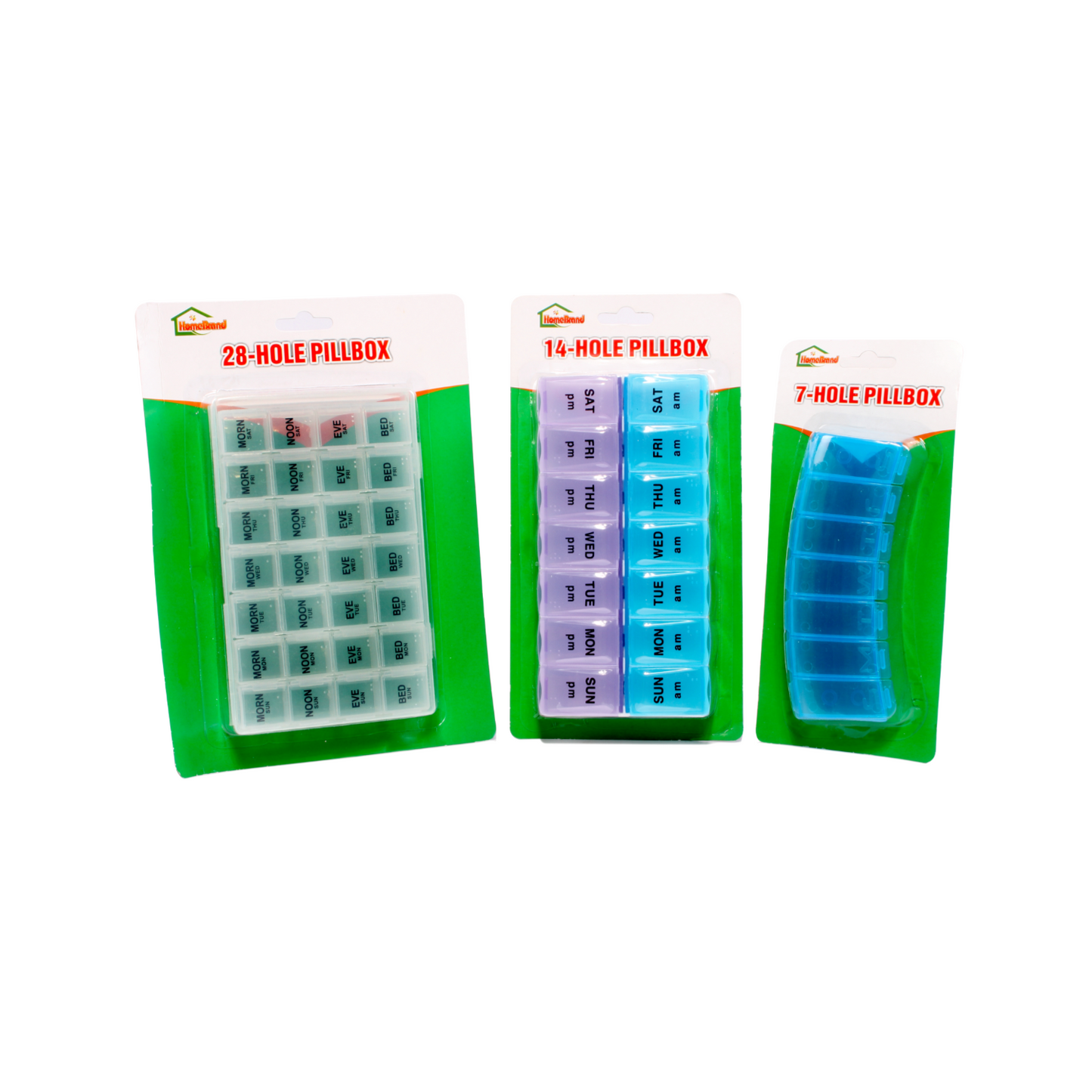 Homebrand Pillbox - Compact and portable pillbox for organizing daily medications.