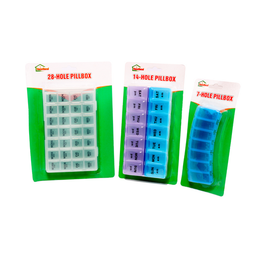 Homebrand Pillbox - Compact and portable pillbox for organizing daily medications.