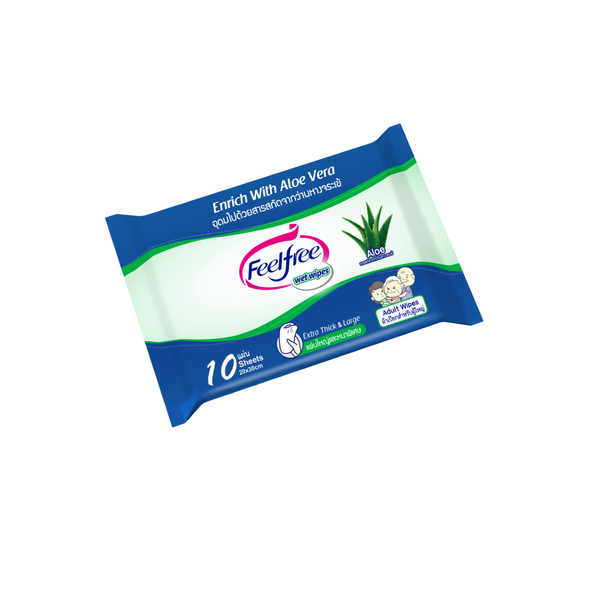Feel Free Adult Wet wipes with Aloe Vera Medical Center Trading Corp